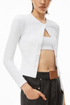 alexander wang 纹理提花平纹针织开衫 white