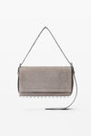 Alexander Wang grey ricco medium flap bag in nubuck leather