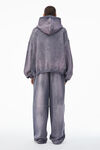 Alexander Wang washed purple unisex crystal hotfix hoodie