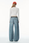 Alexander Wang soft white logo-embroidered cropped cardigan in viscose