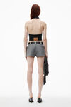 Alexander Wang grey aged halter top in comfort stretch denim