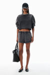 Alexander Wang washed black black cropped sweatshirt with logo