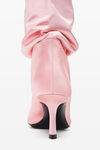 alexander wang viola 65 feather slouch boot in satin prism pink
