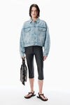Alexander Wang vintage bleach blue regen indigo denim clip trucker jacket