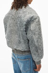 Alexander Wang black embroidered bomber jacket in lambskin