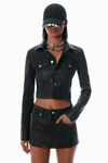 Alexander Wang black black lambskin leather miniskort