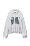 alexander wang ny puff graphic sweatshirt in terry light heather grey