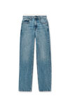 Alexander Wang vintage light indigo pre-styled denim jeans with pointelle waistband
