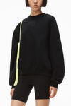 alexander wang puff logo sweatshirt in structured terry black