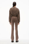alexander wang slim flare pant in heavy stretch terry washed cola