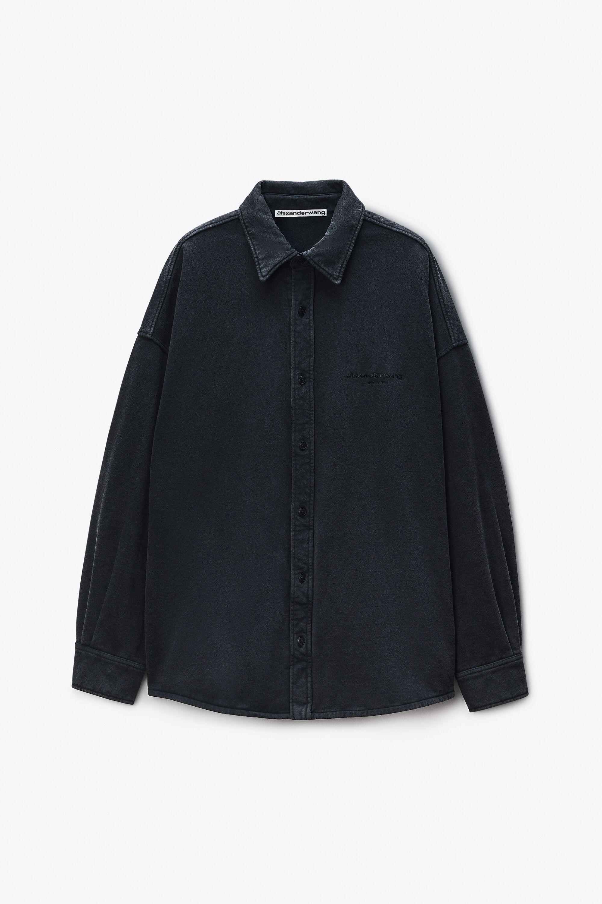 Oversized Button Down in WASHED BLACK | alexanderwang®
