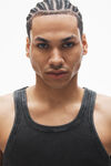 Alexander Wang washed black men's racerback tank in ribbed cotton