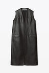 alexander wang sleeveless tailored coat in moto leather black