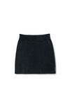 Mini-jupe noire en maille chenille de coton mélangé