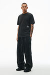 alexander wang acid wash tee in high twist jersey    acid black