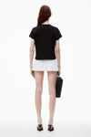 alexander wang 发泡徽标装饰棉质平纹针织短款 t 恤  black
