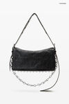 Alexander Wang black schwarze, mittelgroße ricco umschlagtasche aus leder