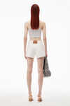 alexander wang 天然牛仔布短版高腰短裤 vintage white