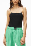 alexander wang boxer pant in compact cotton neon kelly