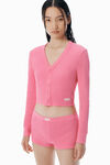 Alexander Wang lotus pink rosa cardigan in waffelstrick