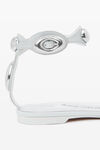 alexander wang dome goatskin leather sandal  optic white