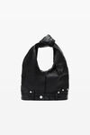 alexander wang mini hobo bag in moto leather black