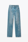 Alexander Wang vintage light indigo jeans ez a vita media con logo cut-out