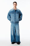 Alexander Wang vintage marbled blue surge wide leg jean