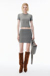 Alexander Wang heather grey grey wool-blend hotfix logo tee
