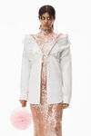 alexander wang layered bikini shirt in poplin swim white