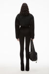 alexander wang 泰迪摇粒绒短款拉链夹克  black