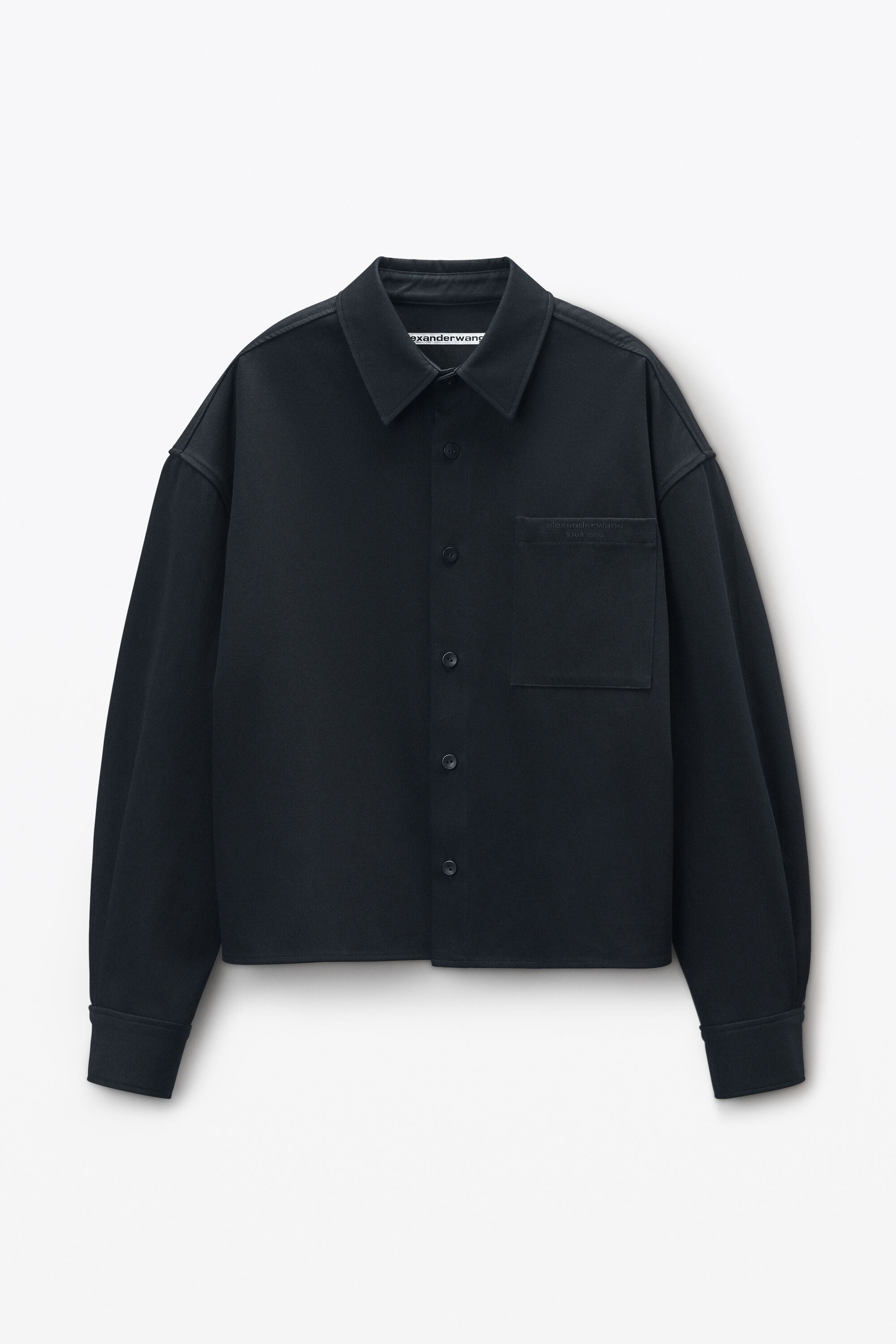 alexander wang ブラック シャツワンピース black cotton boxy button up shirt in BLACK | alexanderwang®