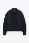 Alexander Wang black black cotton boxy button up shirt