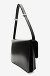 alexander wang dome structured flap bag in leather black