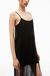 alexander wang 密织尼龙流苏迷你背心连衣裙 black