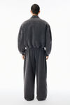 Alexander Wang washed asphalt 灰色有机毛圈布机车夹克