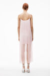 alexander wang fringe tank mini dress in compact nylon cradle pink