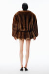Alexander Wang chesnut faux fur cropped jacket