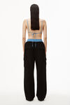 alexander wang parachute pant in washed black denim washed black