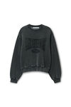 Alexander Wang faded black 做旧徽标装饰运动衫