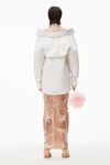 alexander wang layered bikini shirt in poplin swim white