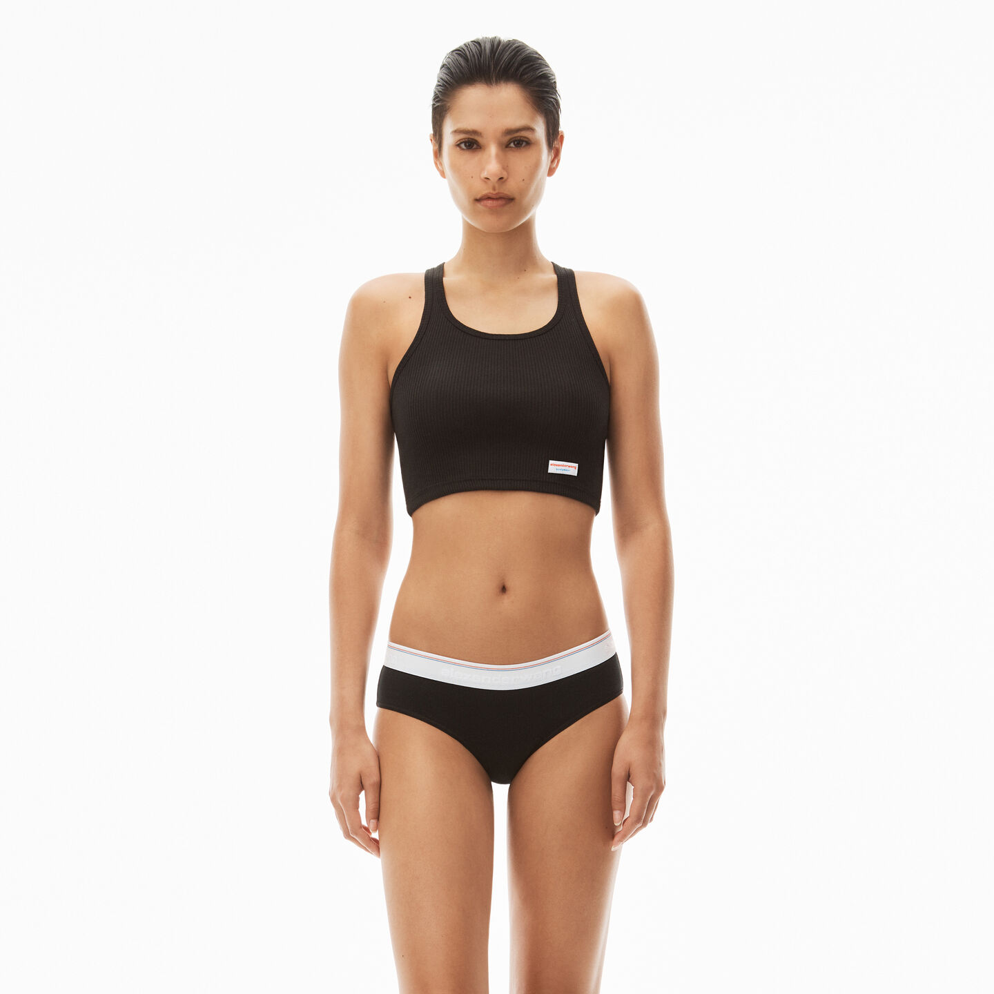 Alexander Wang Womens Cropped Classic Racer Tank Black In Black