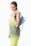 Alexander Wang blue ricco crushed flap bag leather slim