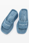 alexander wang taji platform sandal in washed denim vintage light indigo