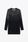 Alexander Wang washed nickel 长毛丝绒长袖迷你连衣裙