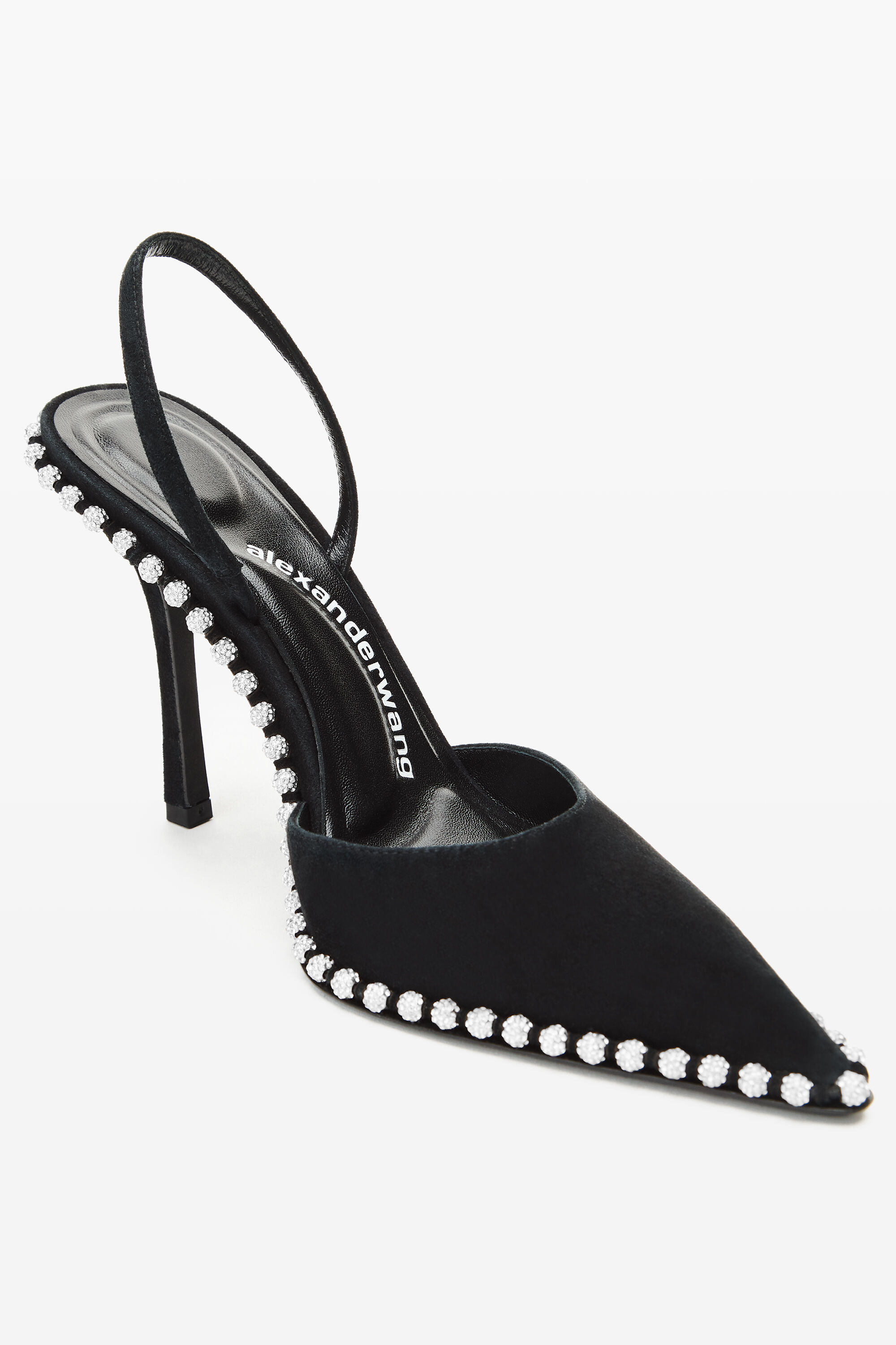 Black Suede Tia Slingback in BLACK | alexanderwang®