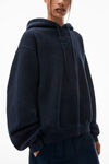 alexander wang puff logo hoodie in glitter terry nine iron