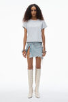 Alexander Wang light heather grey t-shirt en jersey de coton à logo en relief