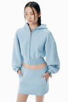 Alexander Wang light blue light blue cropped zip-up hoodie