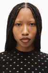 alexander wang cropped logo tee in crystal nylon black